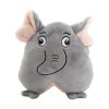 Plüsch-2D-Elefant mit Sound, Baumwollseil, 16 cm, grau, HipHop