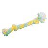 HipHop PLUSH Soft Knitted Dumbbell, 2 Knots, 20cm, Pistachio, Yellow, White
