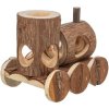 LEVIN train for mice, 17 x 14 x 12 cm, natural wood with bark