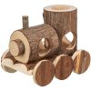 LEVIN train for mice, 17 x 14 x 12 cm, natural wood with bark