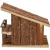 Domek JULE z tarasem, dla myszy, 25 x 21 x 18 cm, drewno naturalne z korą