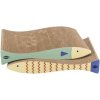 Scratch card "fish", catnip, 2 pcs, 40 x 30 x 11 cm, mint/cream