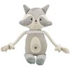 Raccoon with rope, toy with sound, 33 cm, plush/fabric/rope