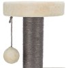 Scratching post MARCELLO, 140 cm, 4 platforms, cuckoo, ball, cream/grey