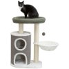 DANTE scratching post, 86 cm, cylindrical cocoon, 2 beds, ball, white/khaki/grey