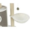 DANTE scratching post, 86 cm, cylindrical cocoon, 2 beds, ball, white/khaki/grey