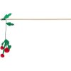 Xmas Christmas pole for cats 48 cm, with mistletoe, rattle, wood/polyester
