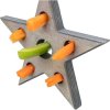 Ngôi sao ăn nhẹ Giáng sinh - ngôi sao cho món ăn, đồ chơi cho loài gặm nhấm, 14 x 17 cm, màu xám
