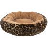 SOFT Edition kulaté lůžko LEO s okrajem, ø 50 cm, hnědá/leopardí