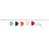Hrací prut se srdíčky, 48 cm, s catnipem,  dřevo/filc/peří