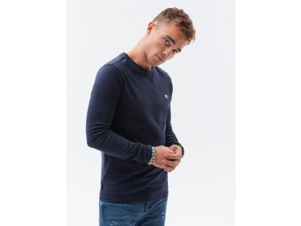 eng pl Mens plain longsleeve L135 navy 22135 1