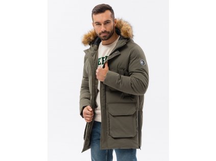 pol pl Kurtka meska zimowa parka z kieszeniami cargo khaki V4 C554 120729 1