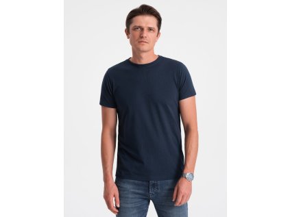 pol pl Klasyczny T shirt meski bawelniany BASIC granatowy V2 OM TSBS 0146 124273 1