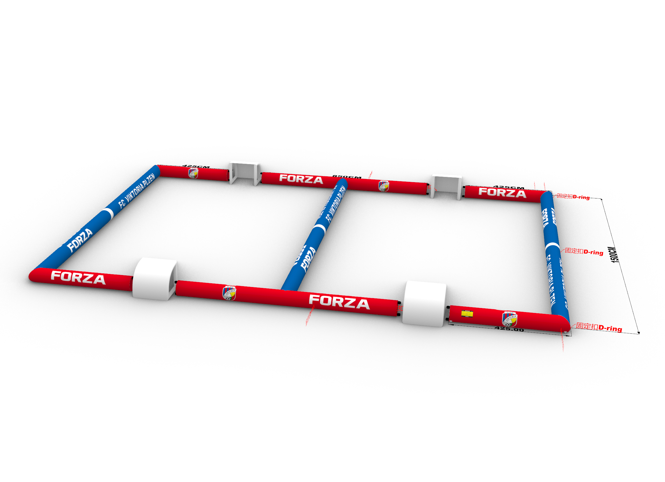 Nafukovací fotbalové hřiště – vizualizace 2