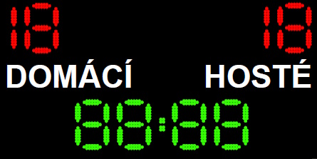 Výsledková tabule – LED zobrazení času a skóre