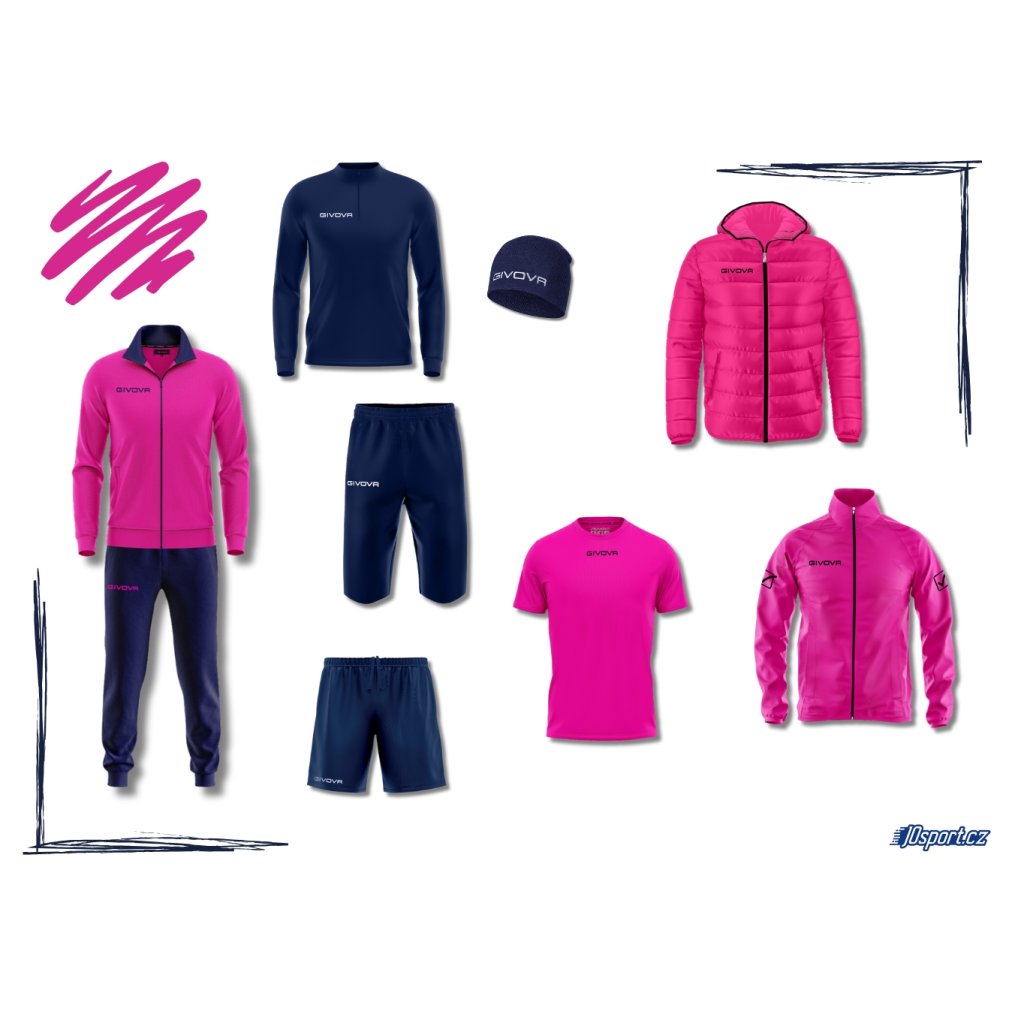 SPORTOVNÍ SET GIVOVA TORINO RŮŽOVÁ-TMAVĚ MODRÁ