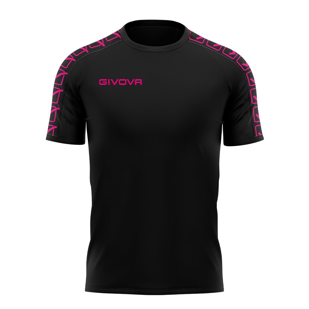 TRIČKO GIVOVA POLY BAND v černá-růžová fluo barvě – sportovní produkt pro kluby, josport.cz