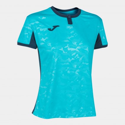 TRIČKO JOMA TOLETUM II TYRKYSOVÁ FLUO- TMAVĚ MODRÁ K/R