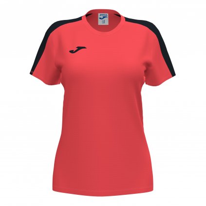 TRIČKO DÁMSKÉ JOMA ACADEMY | KORÁLOVÁ FLUO-ČERNÁ | K/R
