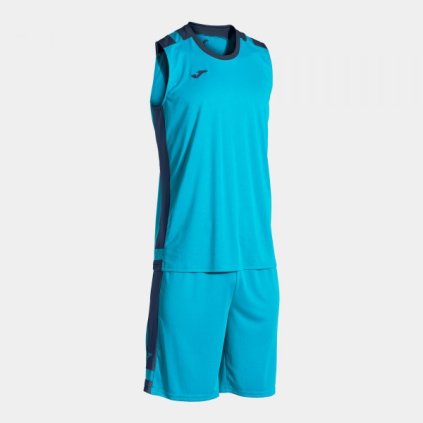 SET JOMA LIDER BASKET | TYRKYSOVÁ FLUO-TMAVĚ MODRÁ | B/R