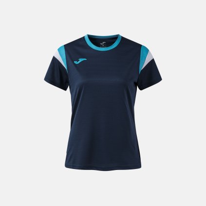 TRIČKO DÁMSKÉ JOMA TERRA | TMAVĚ MODRÁ-TYRKYSOVÁ FLUO | K/R