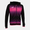 MIKINA JOMA TIGER V | PLNÝ ZIP S KAPUCÍ | ČERNÁ-RŮŽOVÁ FLUO