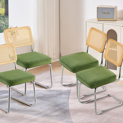 Rattan székkészlet 4 db zöld