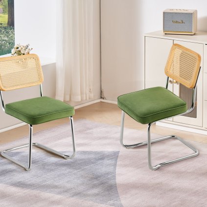 Rattan székkészlet 2 db zöld