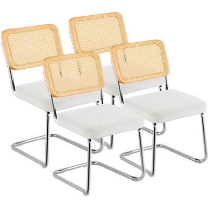 Rattan székkészlet 4 db fehér