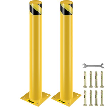 Biztonsági acéloszlop 2 db 91cm 8 horgonycsavarral