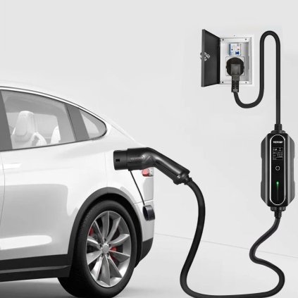 Hordozható töltő 2-es típusú 13A elektromos autókhoz EU 2 tűs csatlakozóval
