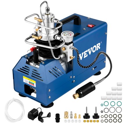 Nagynyomású kompresszor, 4500PSI/30MPA/300BAR nagynyomású levegőkompresszor, 1800W 220V kézi leállító légpuskakompresszor Paintball légpuskához, PCP puskához, légpisztolyhoz, búvárpalackhoz