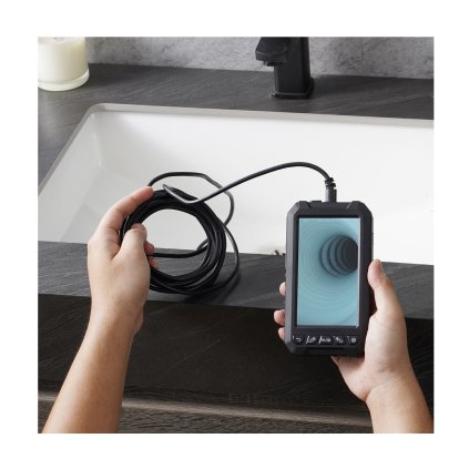 Endoszkóp kamera fényekkel, háromlencsés borescope 16,4 láb kábel 5" képernyő