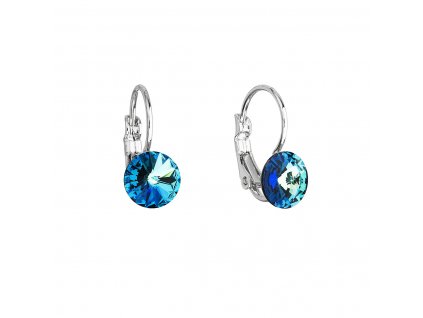 Náušnice bižuterie se Swarovski krystaly modré kulaté 51031.5