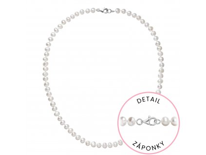 Perlový náhrdelník z říčních perel se zapínáním z bílého 14 karátového zlata 822001.1/9260B bílý