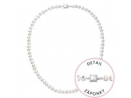 Perlový náhrdelník z říčních perel se zapínáním z bílého 14 karátového zlata 822001.1/9268B bílý