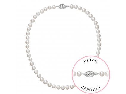 Perlový náhrdelník z říčních perel se zapínáním z bílého 14 karátového zlata 822003.1/9265B bílý