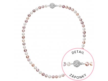 Perlový náhrdelník z říčních perel se zapínáním z bílého 14 karátového zlata 822004.3/9264B multi