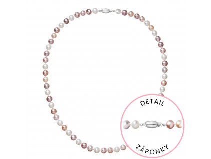 Perlový náhrdelník z říčních perel se zapínáním z bílého 14 karátového zlata 822004.3/9271B multi
