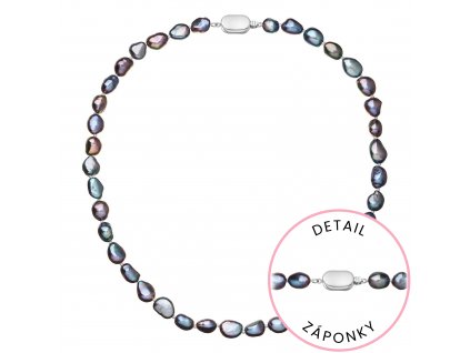 Perlový náhrdelník z říčních perel se zapínáním z bílého 14 karátového zlata 822027.3/9269B peacock