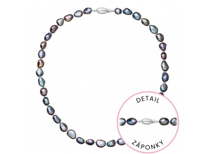 Perlový náhrdelník z říčních perel se zapínáním z bílého 14 karátového zlata 822027.3/9271B peacock