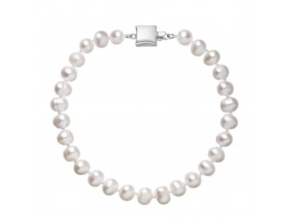 Perlový náramek z říčních perel se zapínáním z bílého 14 karátového zlata 823001.1/9268B bílý