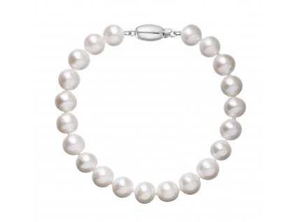 Perlový náramek z říčních perel se zapínáním z bílého 14 karátového zlata 823003.1/9271B bílý
