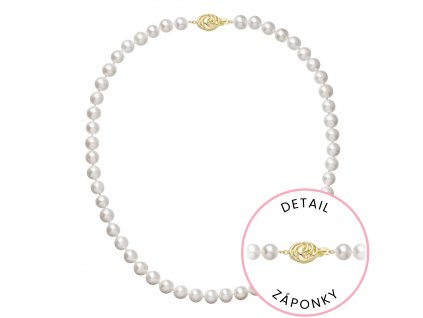 Perlový náhrdelník z říčních perel se zapínáním ze 14 karátového zlata 922003.1/9265A bílý