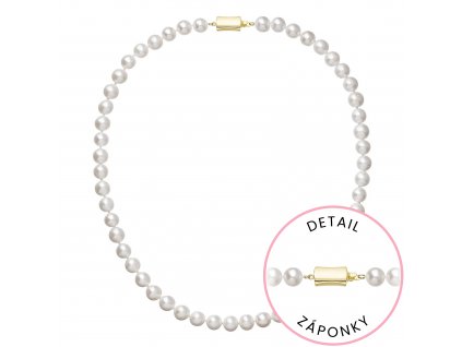 Perlový náhrdelník z říčních perel se zapínáním ze 14 karátového zlata 922003.1/9267A bílý