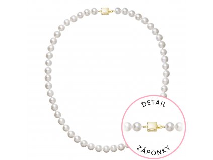 Perlový náhrdelník z říčních perel se zapínáním ze 14 karátového zlata 922003.1/9268A bílý
