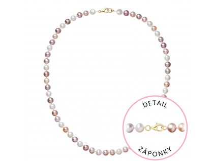 Perlový náhrdelník z říčních perel se zapínáním ze 14 karátového zlata 922004.3/9260 multi