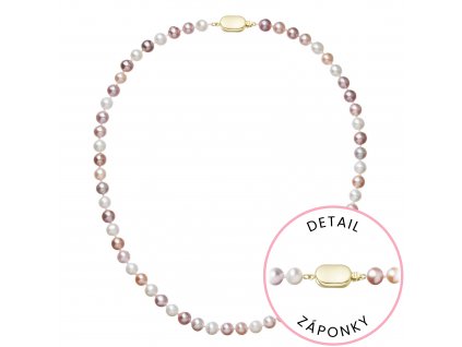 Perlový náhrdelník z říčních perel se zapínáním ze 14 karátového zlata 922004.3/9269A multi