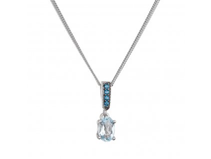 Stříbrný náhrdelník luxusní s pravými kameny modrý 12082.3 london nano, sky topaz