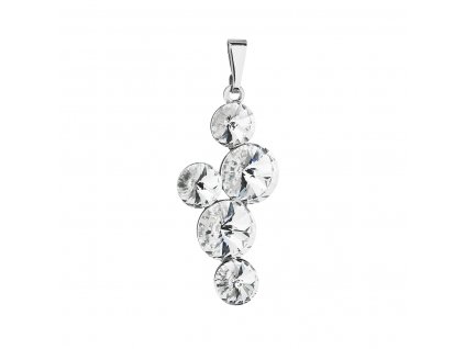 Přívěsek bižuterie se Swarovski krystaly bílý kulatý 54029.1